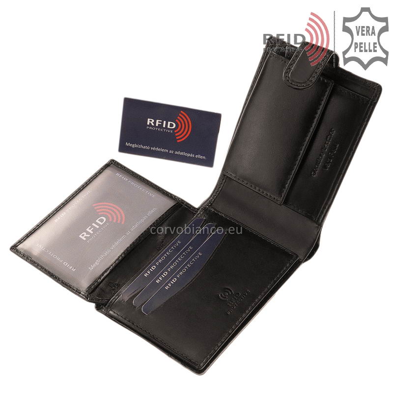 Corvo Bianco RFID pénztárca RCCS09T fekete