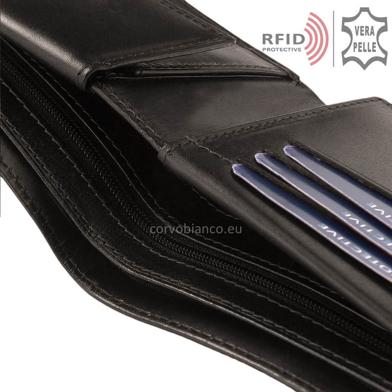 Corvo Bianco RFID pénztárca RCCS09T fekete